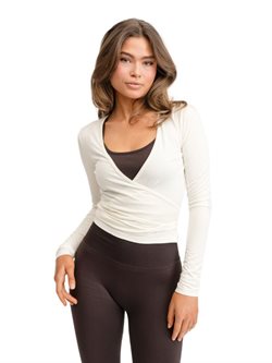 DROP OF MINDFULLNESS WRAP BLUSE - CREAM WHITE