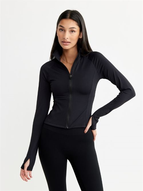 DROP OF MINDFULLNESS ZIP CARDIGAN - BLACK